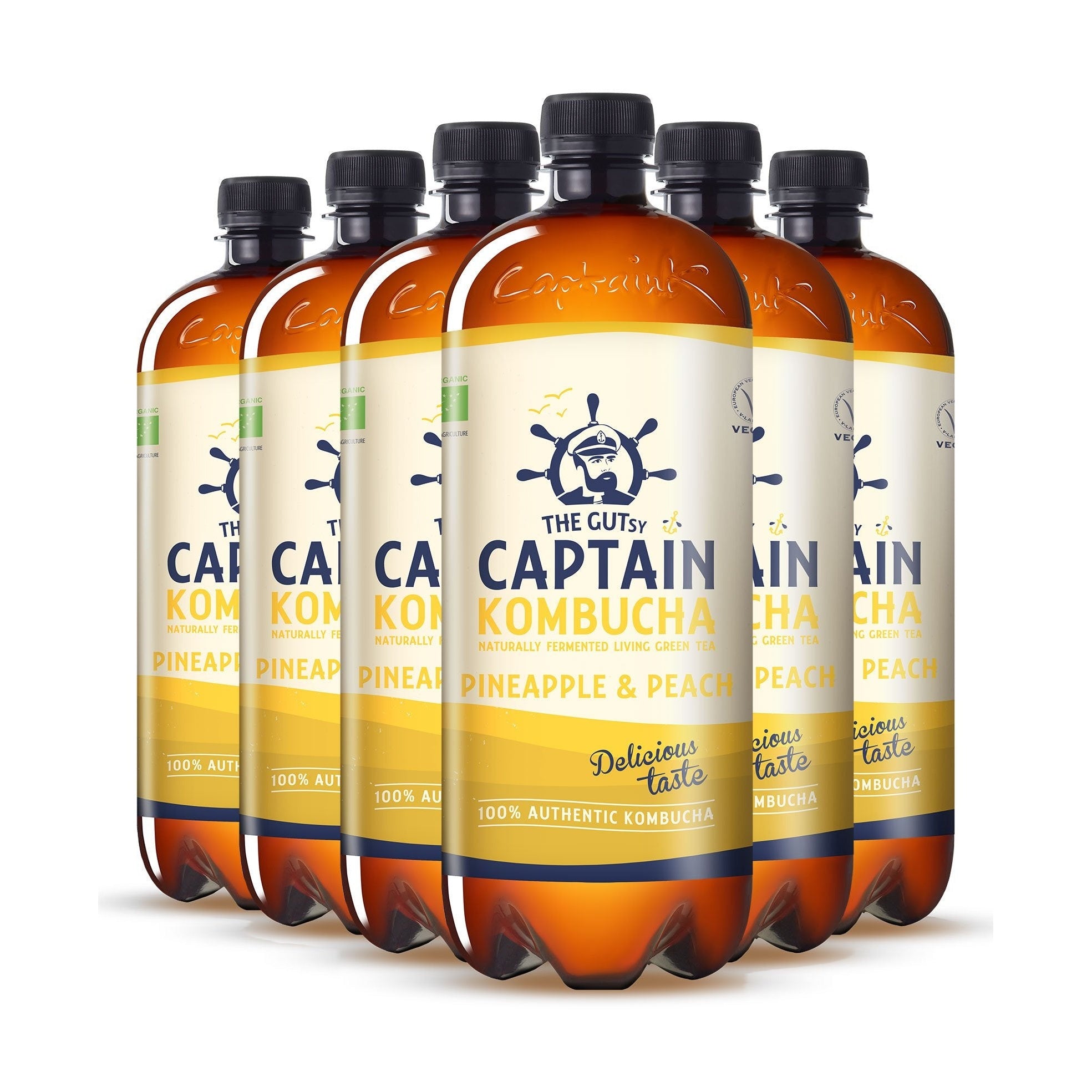 GUTsy Captain Kombucha - Ananas und Pfirsich 6 x 1L